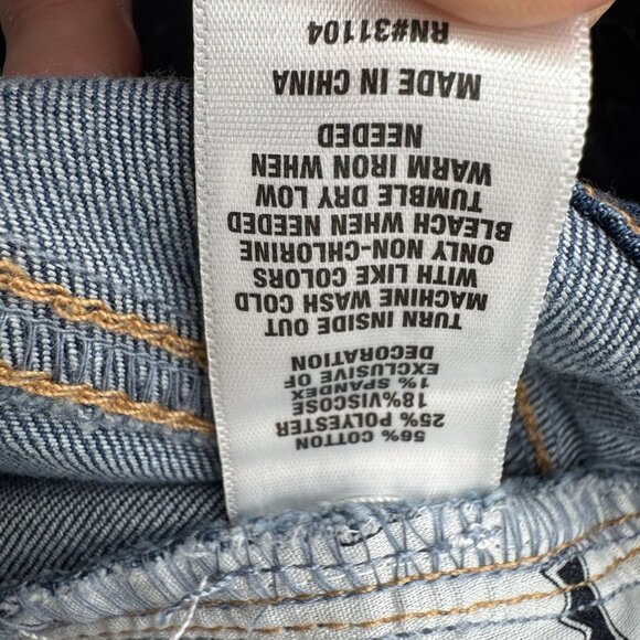 NWT Crown & Ivy Jeans Womens 14 High Rise Skinny Crop Ruffle Slit Raw Hem Denim - Picture 11 of 12